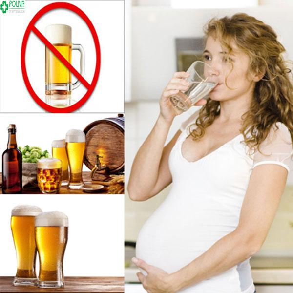 Mẹ bầu không nên uống những đồ uống có cồn: rượu, bia...