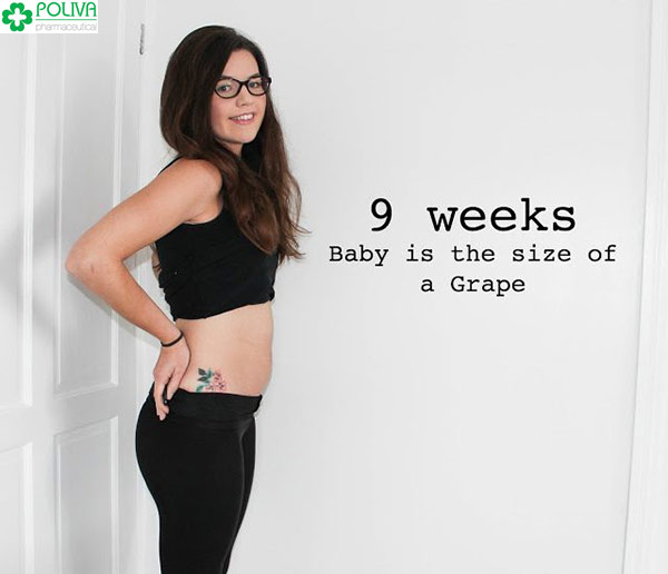 Mang thai 9 tuần, cơ thể mẹ vẫn rất gọn gàng