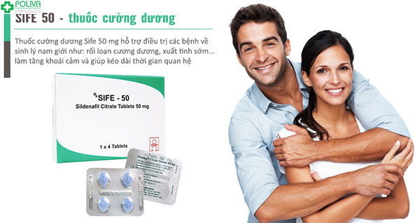 Thuốc cường dương Ấn Độ Sife 50mg đóng gói vỉ 4 viên